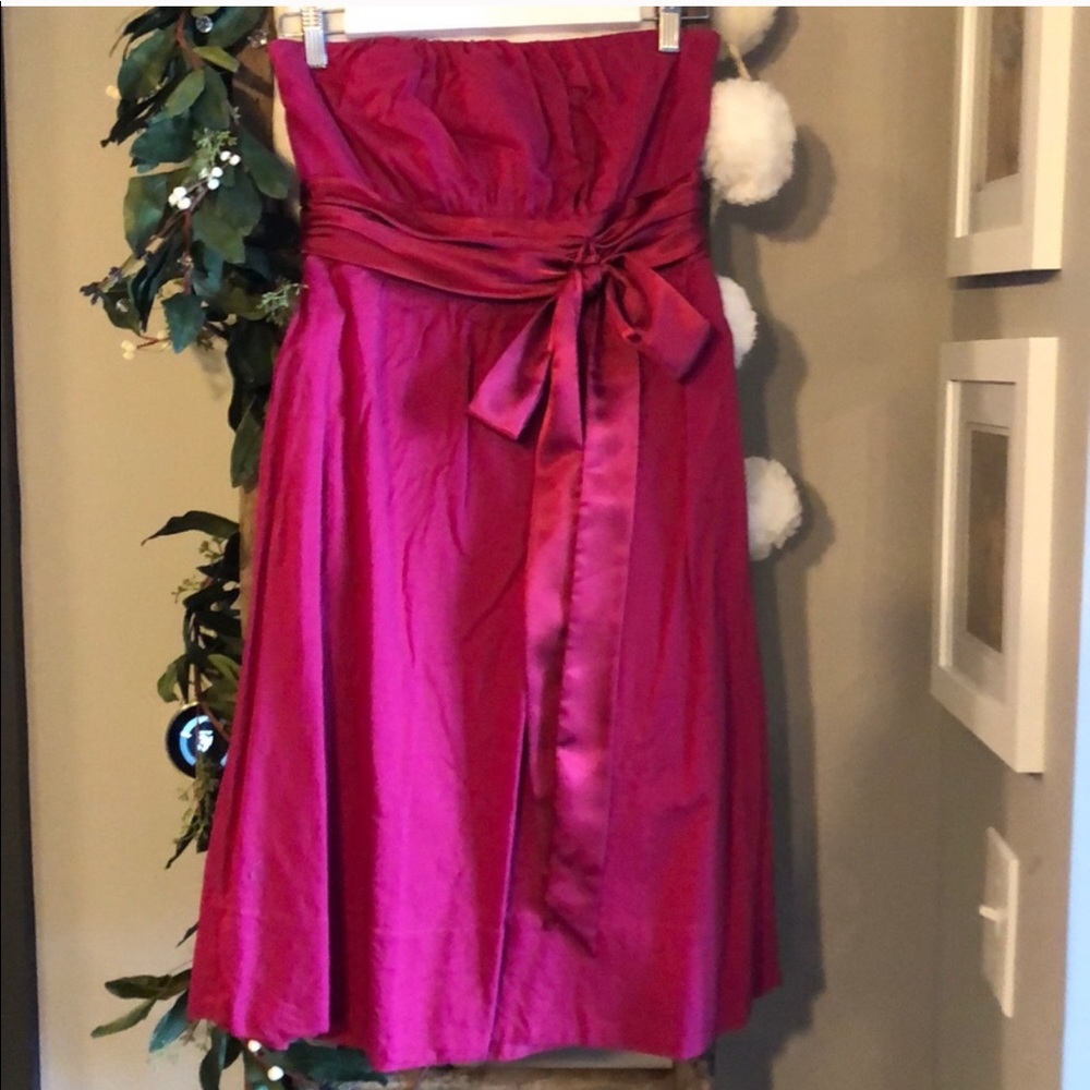 The Limited Strapless Fuchsia Dress